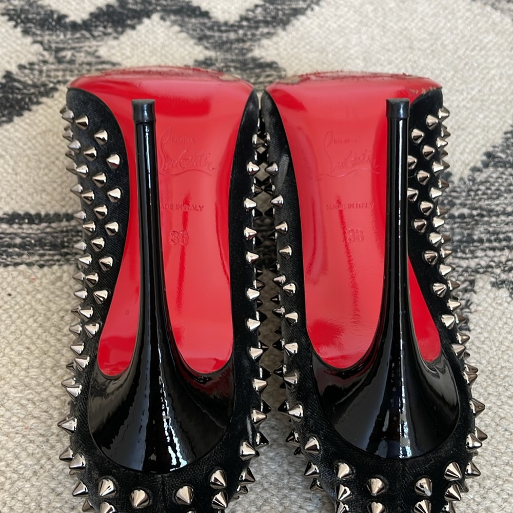 Christian Louboutin Black Heels with Silver Studs - Picture 9 of 9